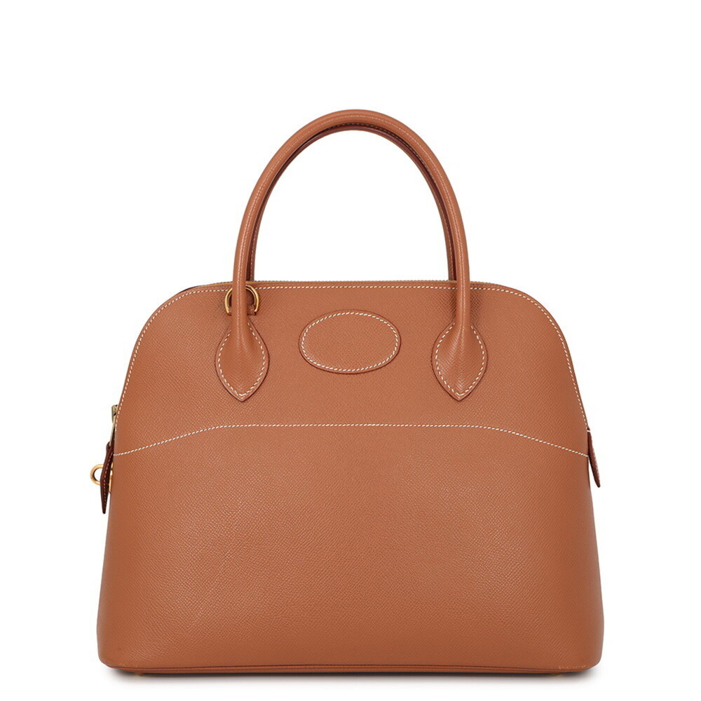 Hermes Bolide 31 Handbag, Gold, Courchevel Leather, □B Stamp, 2-way Shoulder ...